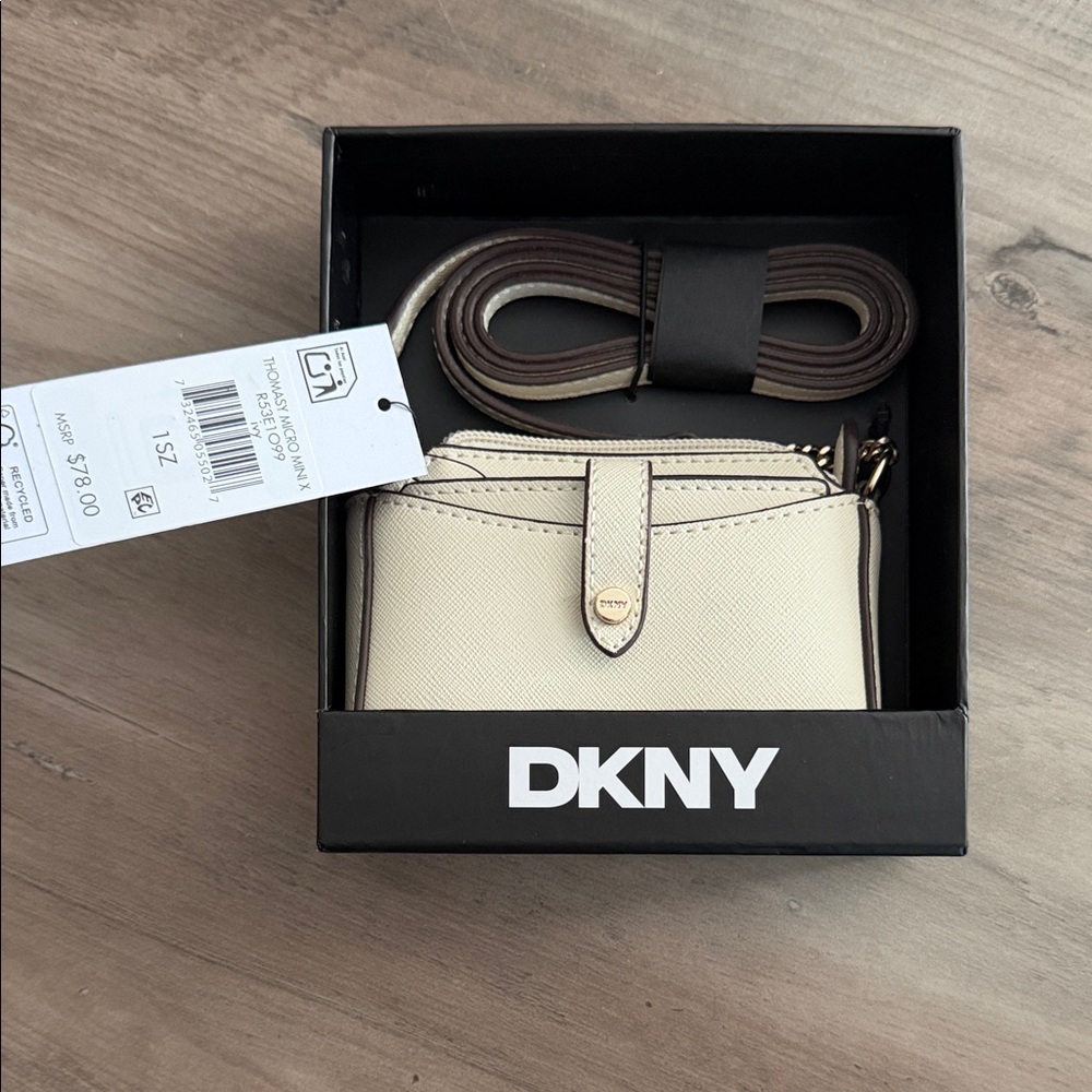 DKNY Cream and Brown Crossbody Bag
